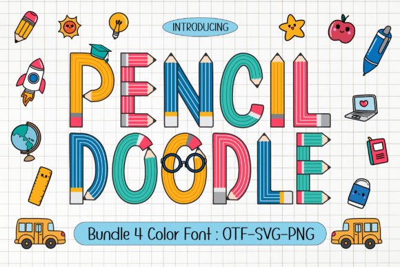 Pencil Doodle: The Playful Font Perfect for School & Craft Projects