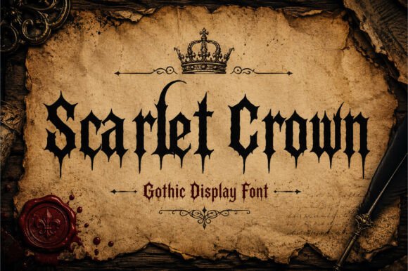 Unleash the Dark Majesty of the Scarlet Crown Font